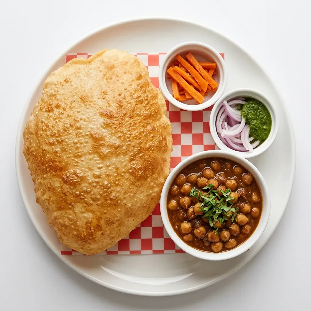 The Chai Hut Chole Bhature - spiced chickpea curry with fluffy bhature